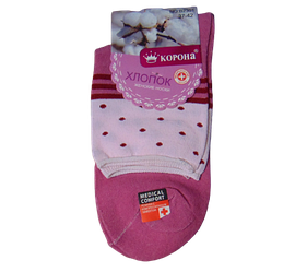 Шкарпетки медичні без гумки Корона 2301 37-42 рожеві