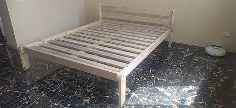 Ліжко двоспальне арт.Анастасія 160х200 з натуральної деревини, покриття масло-воском різних кольорів, фото 4