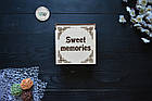 Скринька квадратна з фанери "Sweet memories" ручної роботи з гравіюванням, фото 4