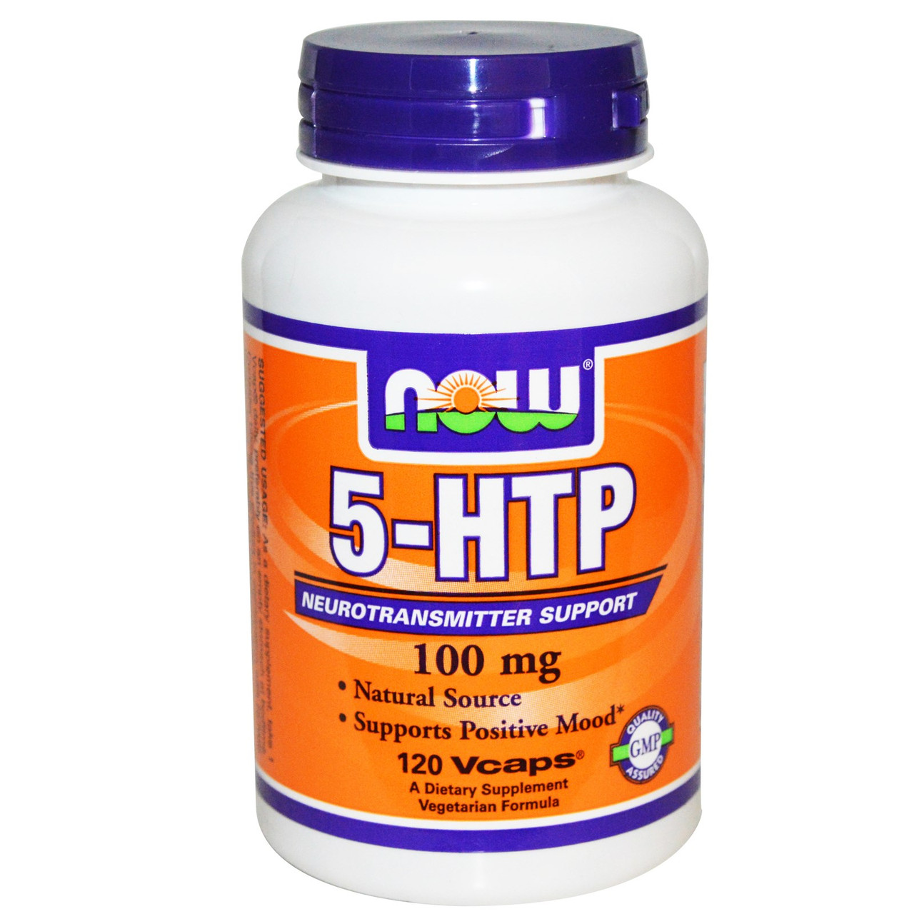 5-HTP, Now Foods, 100 мг, 120 капсул у рослинній оболонці. Зроблено в США.