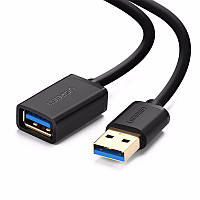 USB кабель удлинитель Ugreen USB 3.0 US129 (AM / AF штекер - гнездо, Черный, 3м)