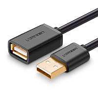 USB кабель удлинитель Ugreen USB 2.0 US103 (AM / AF штекер - гнездо, Черный, 1м)