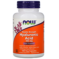 Hyaluronic Acid Double Strength 100 мг - 120 капсул - NOW Foods Гиалуроновая кислота двойной концентрации Нау