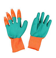 Садовые перчатки с когтями для огорода Garden Genie Gloves 2 в 1