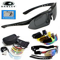 Тактичні поляризовані окуляри «Oakley Polarized» з 5-ти лінзами / Окуляри з діоптріями / Стрелкові окуляри