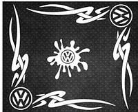 Набор виниловых наклеек на авто - Уголки на боковые стекла Volkswagen Tribal 30 см