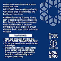 Вітамін B3 ніацин (Vitamin B3 Niacin) 500 мг Life Extension 100 капсул, фото 3