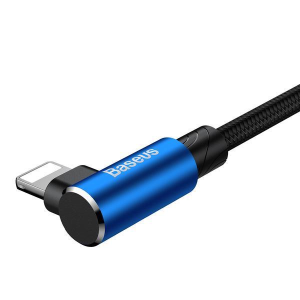 Кабель Lightning Baseus MVP Elbow с угловым коннектором для iPhone/iPad/iPod CALMVP-A03 (Черно-синий, 2м) - фото 3 - id-p708738834