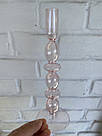 Підсвічник святковий REMY-DEСOR скляний Молді рожевого кольору для тонкої свічки висота 27 см декор для дому, фото 3