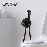 Гігієнічний душ GAPPO G7288-6 з гачком, чорний, фото 3