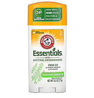 Arm & Hammer, Essentials, дезодорант з натур дезодоруючими речовинами, розмарин та лаванда, 71г (ARH-19793)