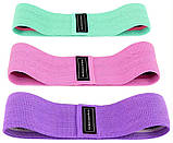 Набір тканинних фітнес резинок Hip Resistance Band з навантаженням 8, 22, 32 кг., фото 3