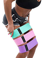 Набор тканевых фитнес резинок Hip Resistance Band с нагрузкой 8, 22, 32 кг.