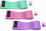 Набір тканинних фітнес резинок Hip Resistance Band з навантаженням 8, 22, 32 кг., фото 4