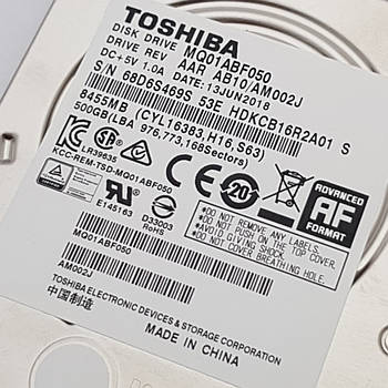 Жорсткий диск toshiba mq01abf050 500gb 5400rpm з розборки