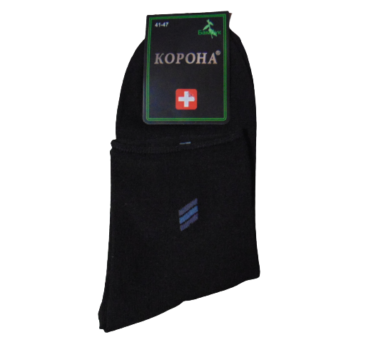 Шкарпетки без гумки Корона 1070 41-47 чорні, фото 1