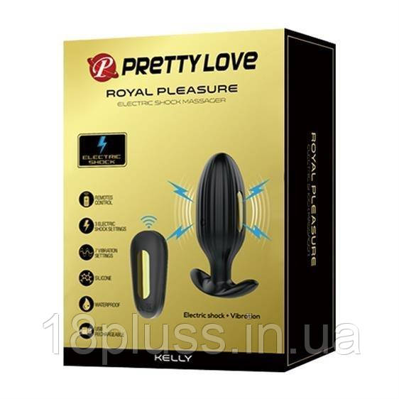 Анальна вібропробка з електростимуляцією Pretty Love Electric Shock Massager Black, фото 1
