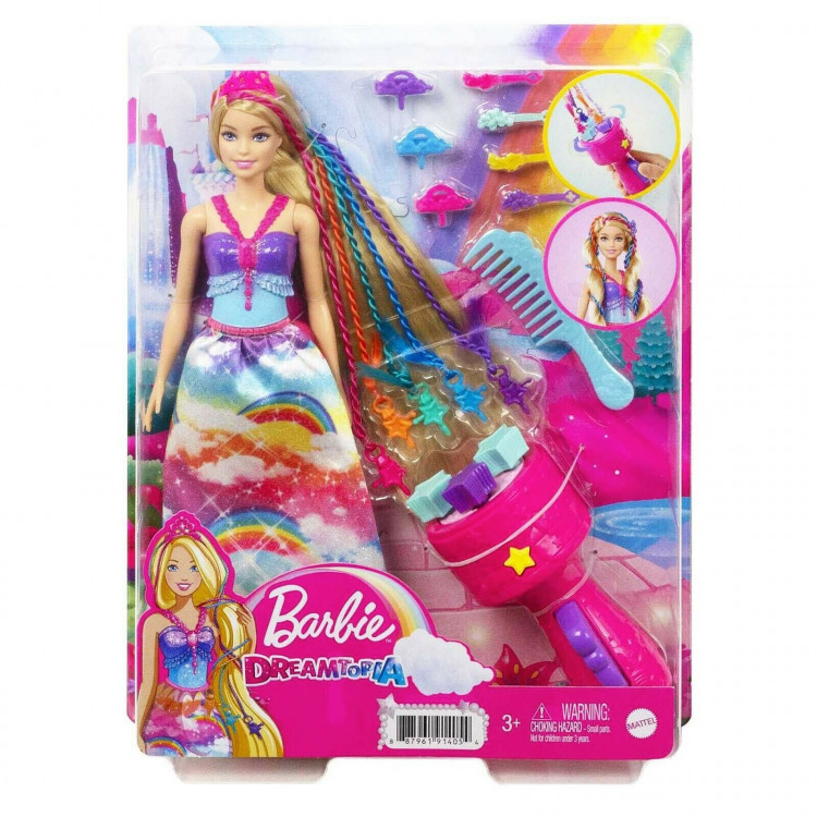 Лялька Барбі Дрімтопія Принцеса з косами Barbie Dreamtopia Twist 'n Style Princess Hairstyling GTG00