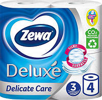 Туалетний папір Зева Делюкс Zewa Deluxe білий тришаровий 4рул