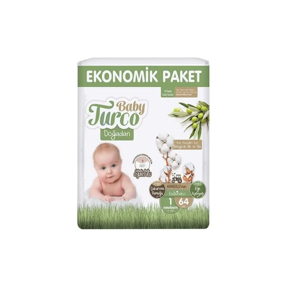 Підгузки дитячі Baby Turco 1 Newborn, 64 шт., фото 1