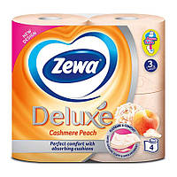 Туалетний папір Зева Делюкс Персик Zewa Deluxe Peach тришаровий 4рул
