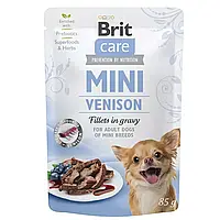 Влажный корм для собак малых пород Brit Care Mini pouch дичь в соусе 85гр*24шт