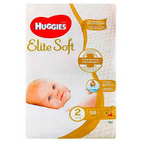 Подгузники детские Huggies elite soft Mega №2 4-6 кг 58 шт