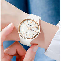 Женские наручные часы SKMEI VIVO WHITE Кварцевые стильные часики, Японский механизм Брендовые часы Skmei