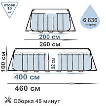 Каркасний прямокутний басейн Bestway 56721, 404х201х100 см Power Steel з фільтром, для всієї родини, фото 4