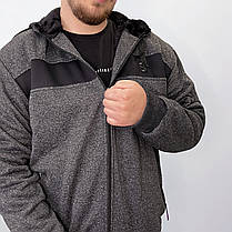Толстовка спортивна чоловіча зимова на хутрі з капюшоном Кофта на блискавці XL, фото 2
