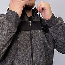 Толстовка спортивна чоловіча зимова на хутрі з капюшоном Кофта на блискавці XL, фото 5