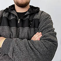 Толстовка спортивна чоловіча зимова на хутрі з капюшоном Кофта на блискавці XL, фото 4