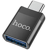 Переходник HOCO UA17 Type-C на USB 4A, USB3.0 OTG, черный