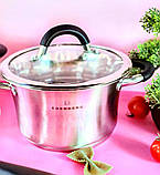 Набір кухонного посуду з неіржавкої сталі 4 предмета Edenberg EB-2405 Набір каструль із неіржавкої сталі, фото 3