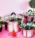Набір кухонного посуду з неіржавкої сталі 4 предмета Edenberg EB-2405 Набір каструль із неіржавкої сталі, фото 6