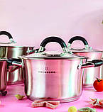 Набір кухонного посуду з неіржавкої сталі 4 предмета Edenberg EB-2405 Набір каструль із неіржавкої сталі, фото 7