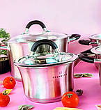 Набір кухонного посуду з неіржавкої сталі 4 предмета Edenberg EB-2405 Набір каструль із неіржавкої сталі, фото 8