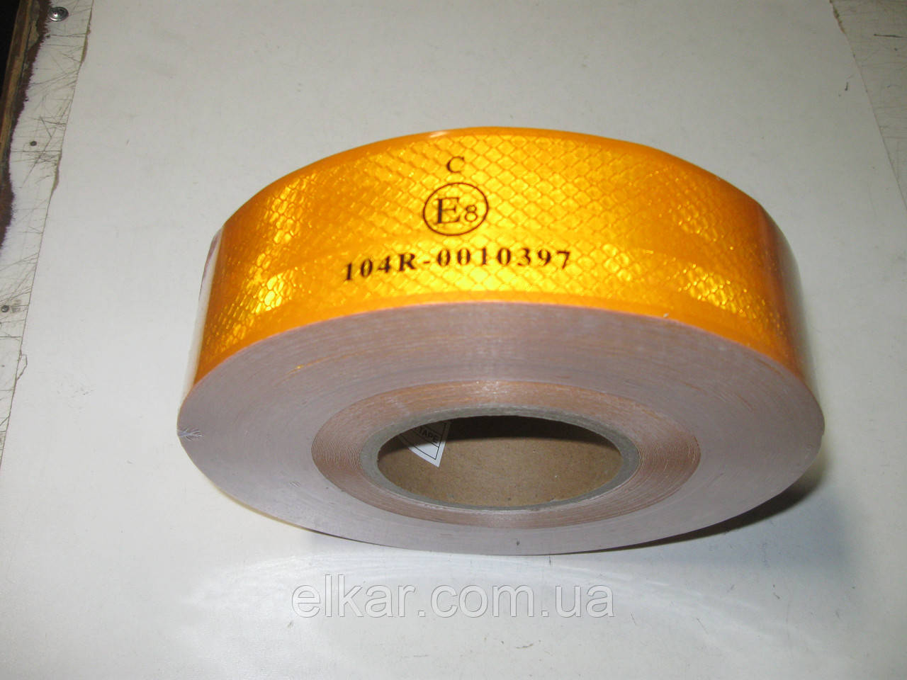 Стрічка світловідбівна полімерна жовта (рулон 50 метров), фото 1