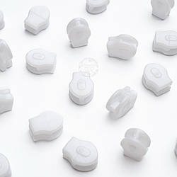 Бігунок пластиковий білий (безпечний) для рулонної блискавки Т3