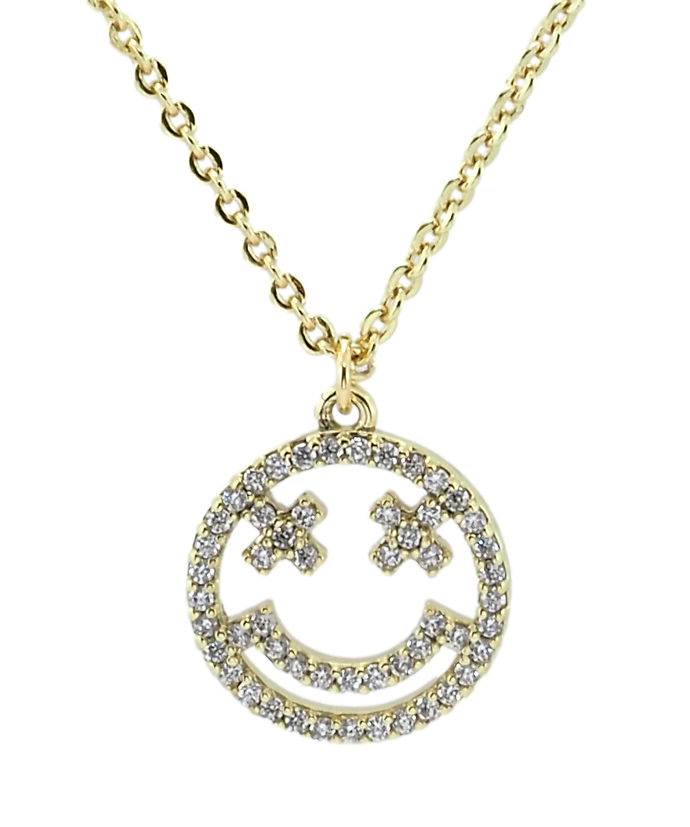 Підвіска на ланцюжку Xuping QQMM Позолота 14K "Смайл" довжина 42-47см х 1мм, ø 12мм