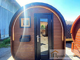 Будівництво бані бочки з душем Овоїд 4,0м від виробника Thermowood Production