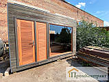 Будівництво модульної бані з панорамним вікном 4х2.3м від виробника Thermowood Production, фото 3