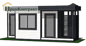 Дерев'яний госпблок з душем і туалетом 6.6х2x3м