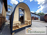 Будівництво мобільної бані бочки в стилі голку 2.2х3.0м Thermowood Production, фото 4