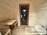 Будівництво мобільної бані бочки в стилі голку 2.2х3.0м Thermowood Production, фото 10