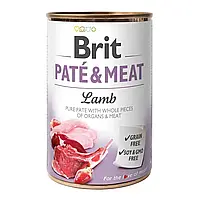 Вологий корм для собак Brit Pate & Meat Lamb шматочки в паштеті, ягня та курка 400 г