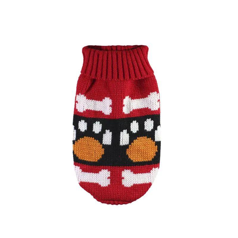 Светр для собак Taotaopets 357704 Лапки та кісточки Red XL кофта