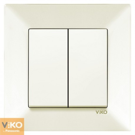 Вимикач 2кл. MERIDIAN (крем) (арт. 90970202-WH), фото 1