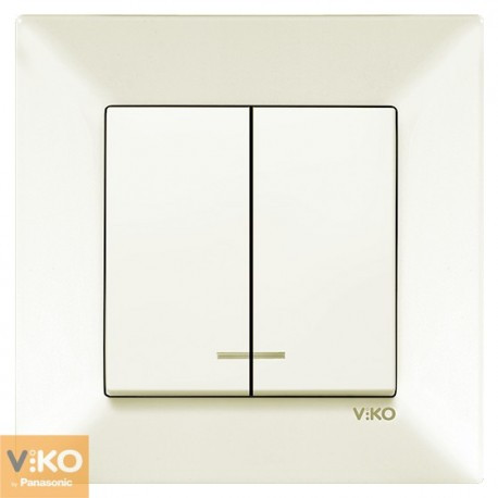 Вимикач 2кл. з підсвічуванням MERIDIAN (крем) (арт. 90970250-WH), фото 1