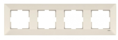 Рамка 4-а горизонтальна MERIDIAN (крем) (арт. 90979014-WH), фото 1